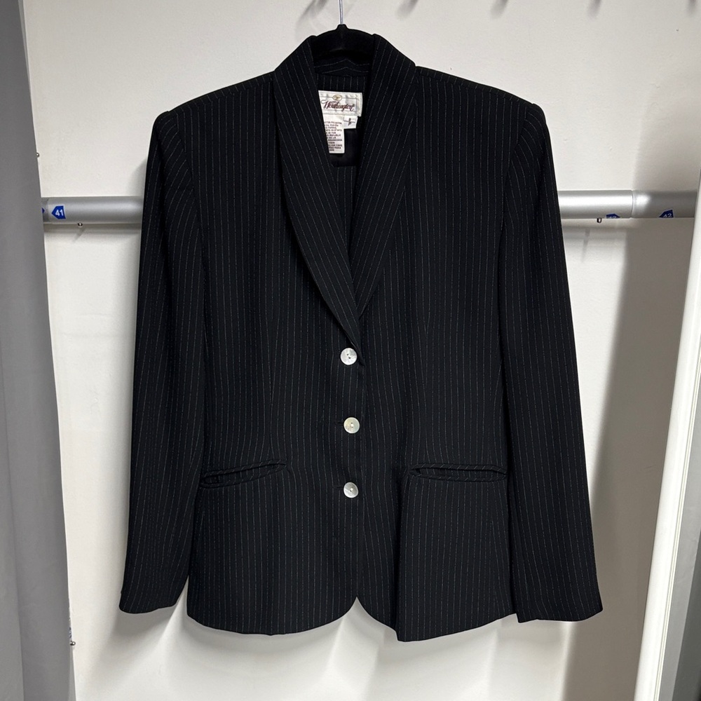 Worthington Black Pinstripe Blazer
